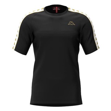 KAPPA義大利限量款男純棉圓領短袖衫-黑303UV10A12