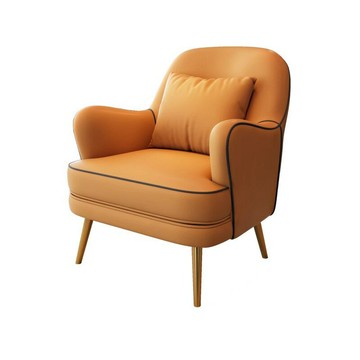 酒店大堂辦公室休息區意式輕奢沙發椅美容院接待洽談休閑皮藝沙發【0113103DD】