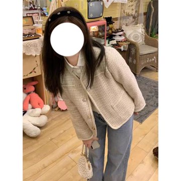 2025新款千鳥格秋冬加棉小香名媛風外套女士早秋韓系氣質短款上衣