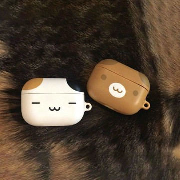 ins設計古早萌物瞇眼可愛小熊pro3耳機殼適用于蘋果airpods pro2