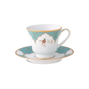NORITAKE 晨曦翠鳥金邊-單客咖啡杯-禮盒組