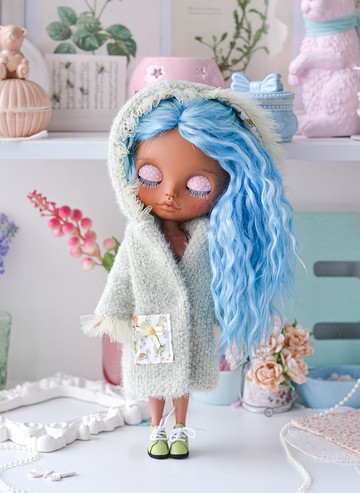 大衣所有毛皮大衣Blythe服装衣服温暖的冬天连帽与恐龙