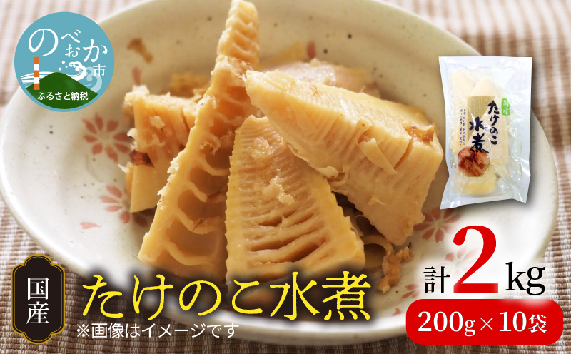 国産 たけのこ 水煮 200g×10 計2kg　N067-ZA397