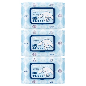 Cinnamoroll 大耳狗喜拿 加厚手口柔濕巾 掀蓋包  1入  3包