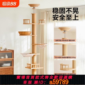 【全網低價 可打統編】通天柱貓爬架頂天立地不占地貓窩貓樹一體貓抓柱實木太空艙貓玩具