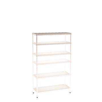 [客尊屋]粗管/沖孔/35x90x150hcm 白騎士沖孔 六層架白騎士