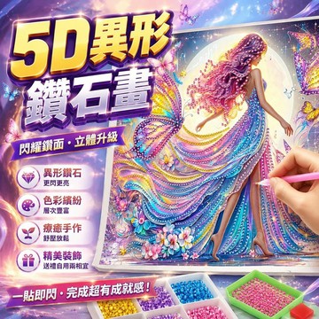 【臺灣出貨】💎立體水晶5D異形鑽石畫 30x30無框畫 閃亮透光 手作藝術裝飾 免膠水 附工具