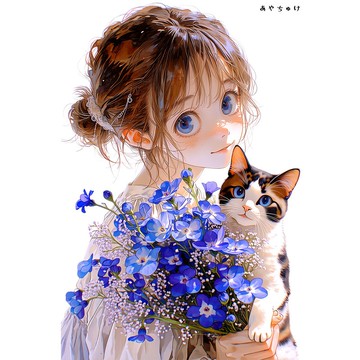 【4 月新品 3】07-120-0078 人物貼紙 春日女孩與動物
