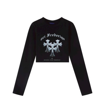 ORI FREDERIQO 克羅心 Chrome Hearts Rick Owens 翻玩 水洗 長袖 短版上衣