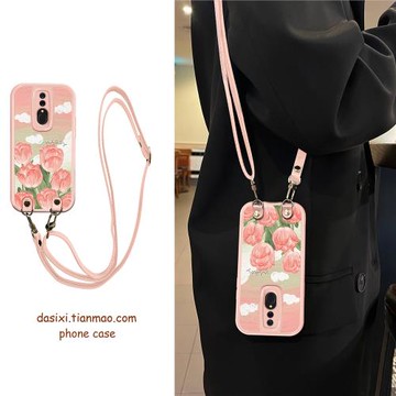 適用OPPOA9手機殼斜挎春季郁金香A5全包A11X硅膠k11x帶掛繩11x女k12x花朵可愛k12x個性k7套k12小眾新款