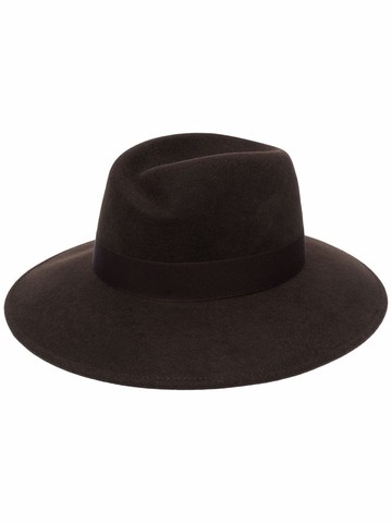 Borsalino - strap-detail fedora hat - women - Merino - L - Green