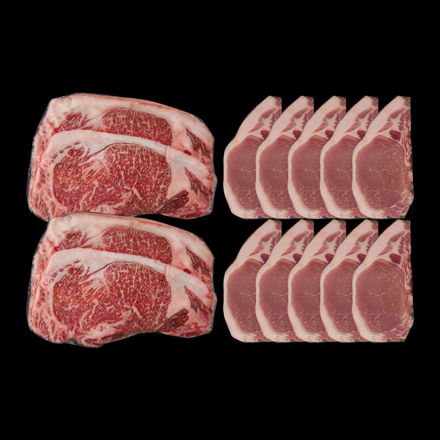 北海道産 黒毛和牛とハーブ豚食べ比べ A レビューで10％OFF