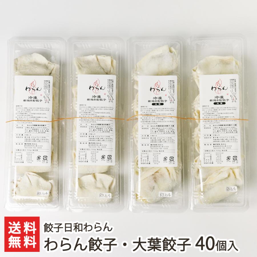 わらん餃子・大葉餃子 各4パック入り ※1パックあたり5個入り 餃子日和わらん 送料無料