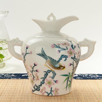 金嵐玉骨瓷家用中式半斤酒器老式龍頭黃酒溫酒壺燙酒壺溫酒酒具