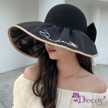 Decoy 刺繡小花 棉麻防曬透氣加大遮陽帽 顏色可選