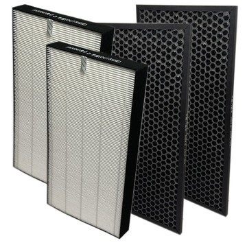 適用sharp夏普purefit淨大方空氣清淨機fu-s90t替換用hepa+活性碳濾網濾芯組