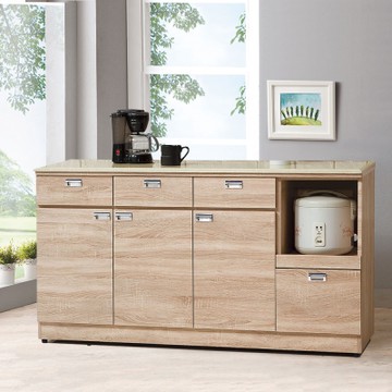 凱曼 奇岩5尺石面橡木色餐櫃收納櫃(下座)