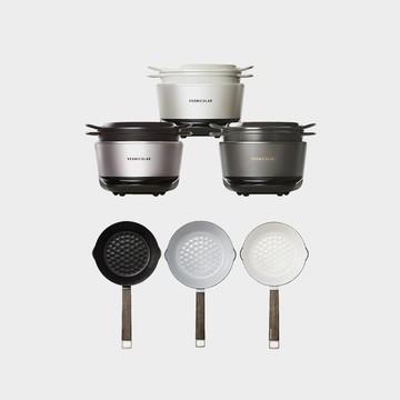 【1+1優惠組合】Vermicular MINI IH 琺瑯電子鑄鐵鍋 (三色)+雪平鍋16CM(三色)