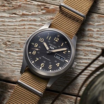 SEIKO精工 5 Sports系列 Lineup 復古軍風 機械腕錶 4R36-10A0U/SRPG35K1