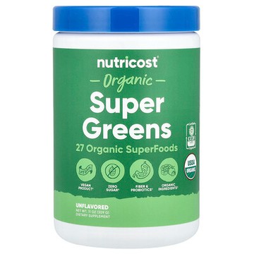 Nutricost, 有機 Super Greens，原味，11 盎司（309 克）