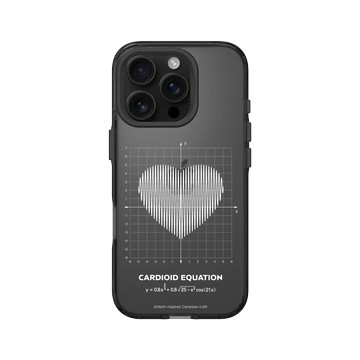 iPhone 16 Pro Clear 酷墨灰 - Valentine's Day Collection - 愛的方程式：心跳（白）