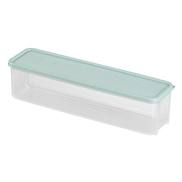 PP材質意大利麵橫式收納盒  藍色  30.5 x 8.5 x 7.5cm  廚房冰箱收納保鮮盒  1個