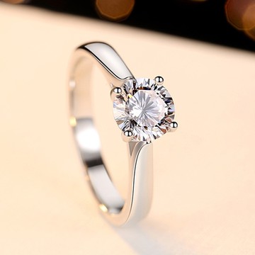 [米蘭精品] 莫桑鑽戒指925純銀開口戒-2ctD色八心八箭極簡聖誕節情人節生日禮物女飾品73yk19