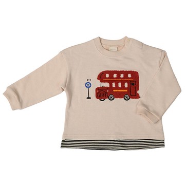 akachan honpo - 長袖休閒上衣-凸毛繡-象牙白色