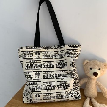 2025原創韓版文藝單肩包書包女兒簡約大容量國王學生上課帆布包夏