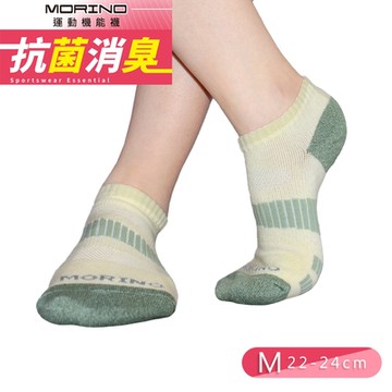 【摩力諾】抗菌透氣足弓船襪(米綠M22-24cm)_morino