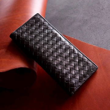 羊皮織皮長銀包 | 手縫皮革完成品 | BSP113