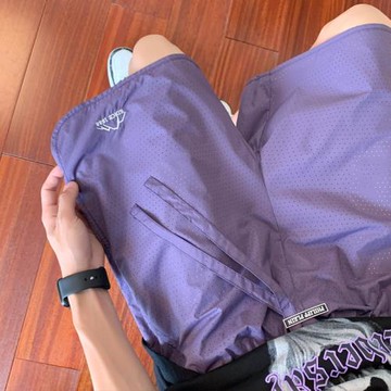 紫色短褲休閑寬松運動褲男夏季薄款速干冰絲五分褲男士褲子空調褲