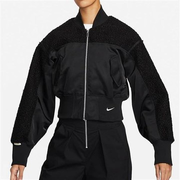 【Sharkhead】現貨 Nike Sportswer 羊卷毛 短版外套 立領 小勾 刺繡 FB8779-010