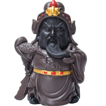 茶寵變色變臉關公擺件可養創意劉關張茶玩個性飾品茶具擺件