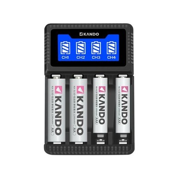 Kando 液晶四槽充電器 C4 USB電池充電器 可充3號4號充電電池 可獨立充電