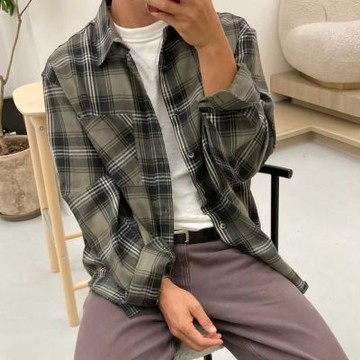 正韓男上衣 玫瑰長袖襯衫ONP1049-創翊韓都