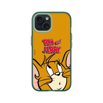 iPhone 15 Clear 憂墨綠 - 湯姆貓與傑利鼠 Tom and Jerry - 大臉傑利鼠