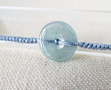 本命年【歲歲平安】冰藍紫雪花棉絲光編織手鍊SW81招財開運