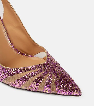 Aquazzura The Spy 105 glitter mesh pumps