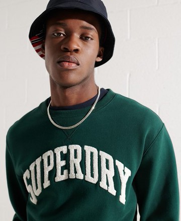 Superdry Men's Varsity Arch Crew Sweatshirt Green Size: S