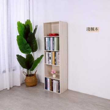 BUYJM 日式木紋低甲醛 收納櫃-淺楓木 台灣製DIY雙層櫃  五隔空櫃 置物櫃 書櫃 櫥櫃 木頭櫃 BO011-1