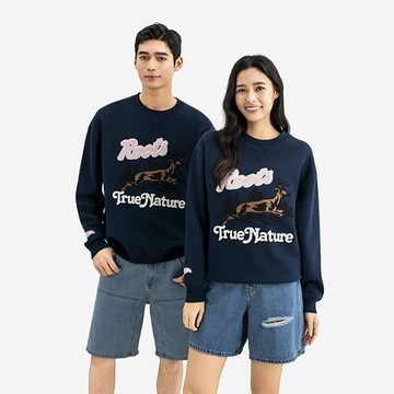 Roots中性-GF HERTIAGE TRUE NATURE 圓領上衣 (深藍)