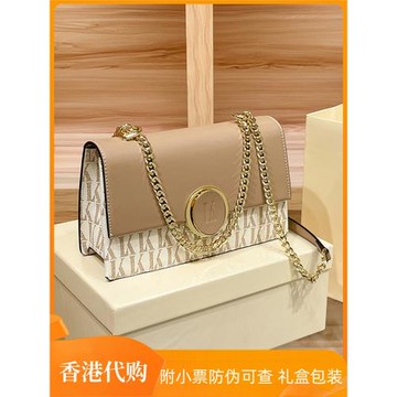 香港專柜真皮單肩斜挎包鏈條包質感小眾品牌包包2024新款女包秋冬