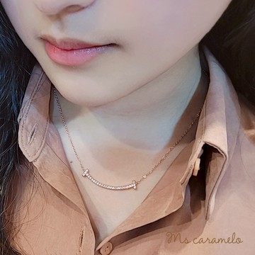 送禮物 現貨商品【焦糖小姐 Ms caramelo 】925純銀 笑臉鋯石項鍊