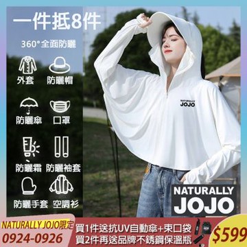 NATURALLY JOJO極輕薄抗UV玻尿酸斗篷防曬外套-兩色任選(防曬/玻尿酸/抗UV/透氣排汗/不挑身形)