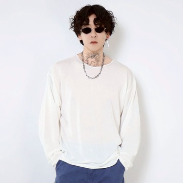 CleanFit 薄針織大圓領清冷感寬鬆長T