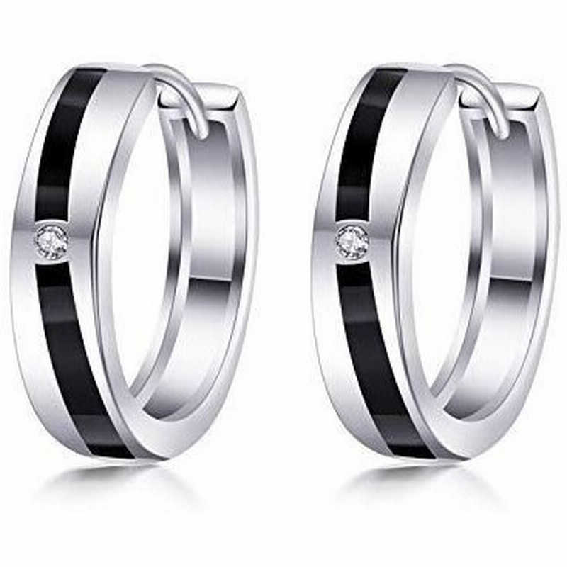 限定商品 ピアス メンズ レディース 人気 最高級ジルコニア ピアス リング 黒 前行の灯台 フープピアス 18金 金属アレルギー対 通販 Lineポイント最大0 5 Get Lineショッピング