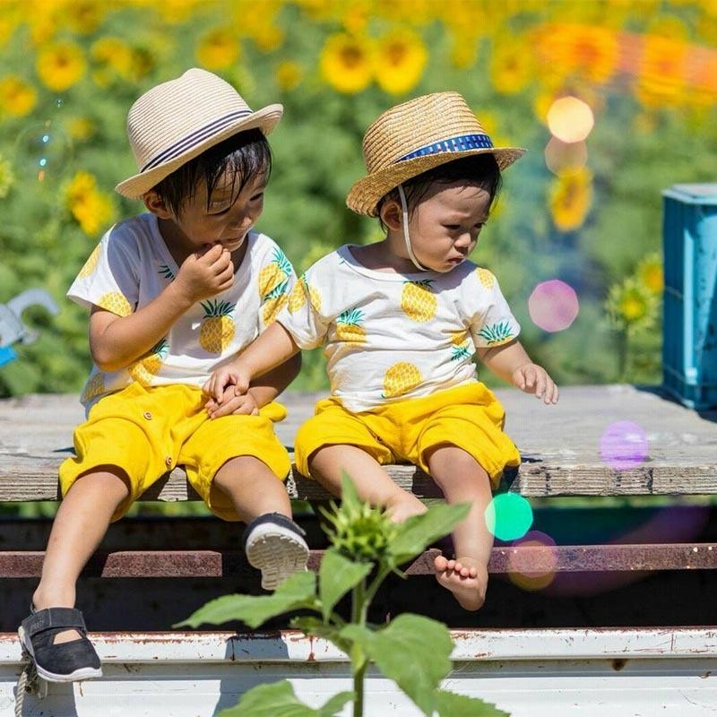 子供服 ベビー服 セットアップ パイナップル柄 上下セット