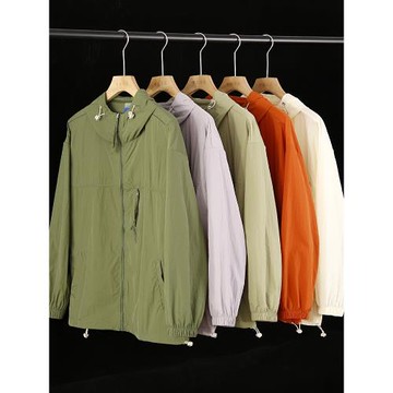 UPF50+！戶外防水透氣夏季情侶款防紫外線連帽皮膚衣防曬服夾克男