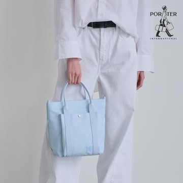 PORTER INTERNATIONAL - 舒心格調PUFF手提包(M) - 輕霧藍